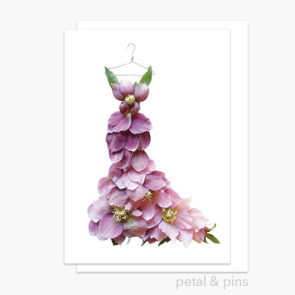 Petal & Pins Card - Pink Hellebore Dress