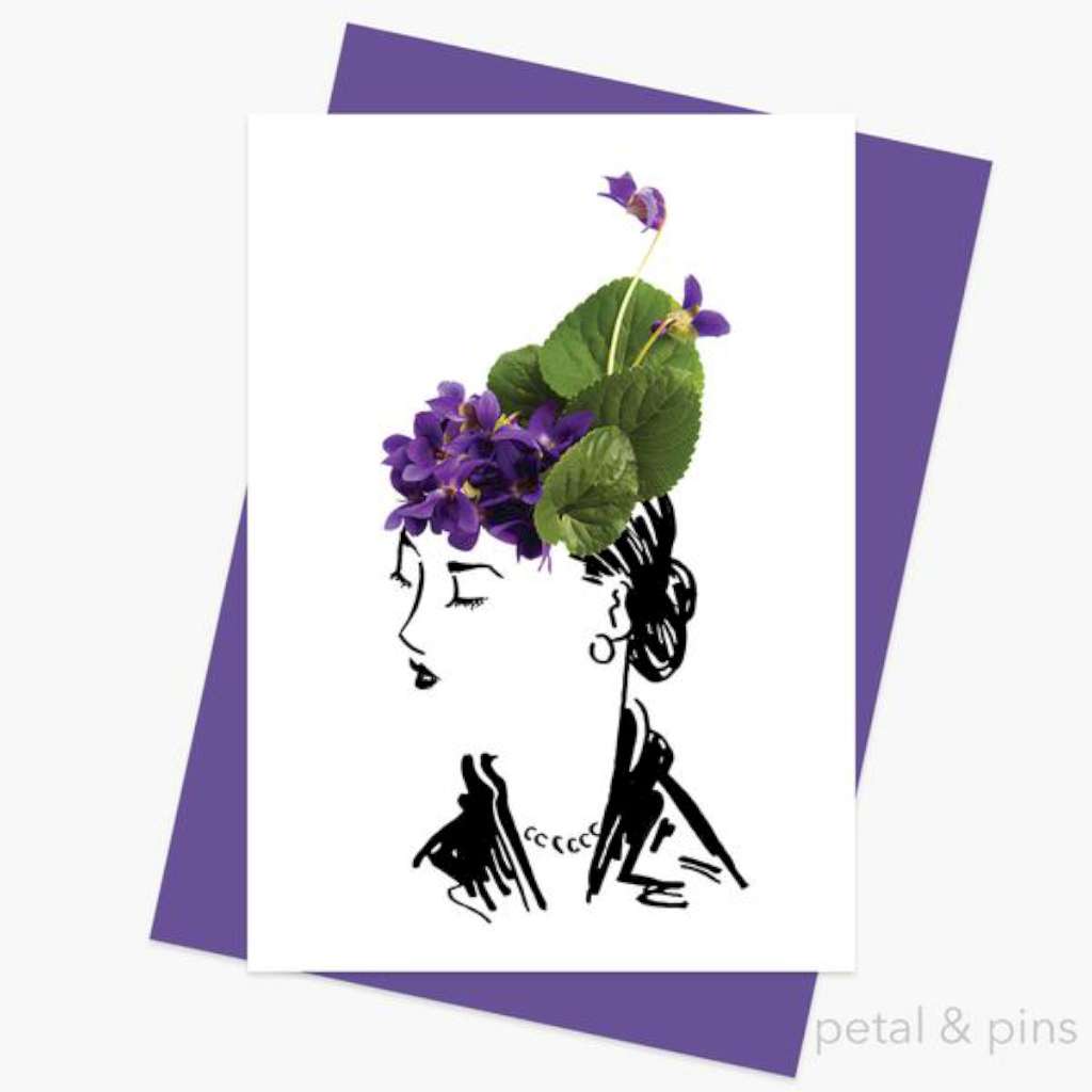 Petal & Pins Card - Violet Hat