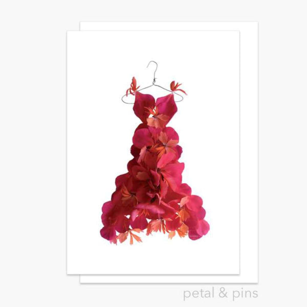 Petal & Pins Card - Red Geranium Dress