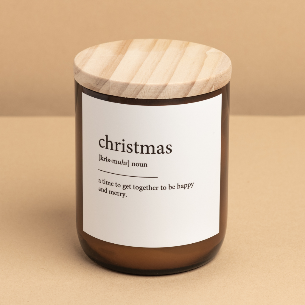 'Christmas' | Dictionary Meaning Candle by The Commonfolk Collective. Australian Art Prints and Homewares. Green Door Decor. www.greendoordecor.com.au