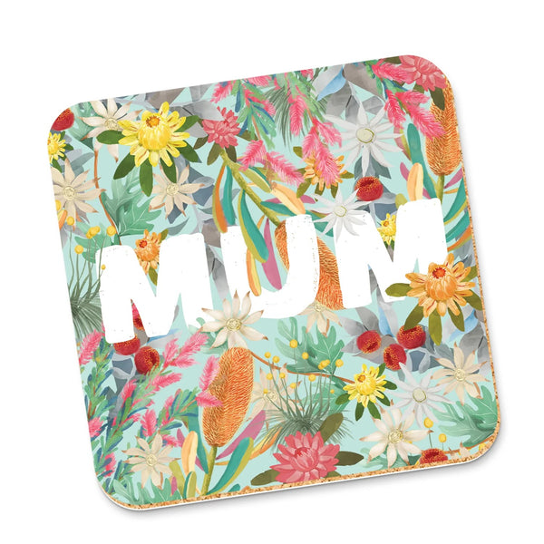 Corky Coaster | 1000 Flowers For Mum by La La Land. Australian Art Prints and Homewares. Green Door Decor. www.greendoordecor.com.au.