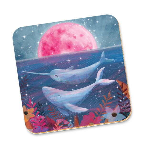 Corky Coaster | Love In The Sea by La La Land. Australian Art Prints and Homewares. Green Door Decor. www.greendoordecor.com.au