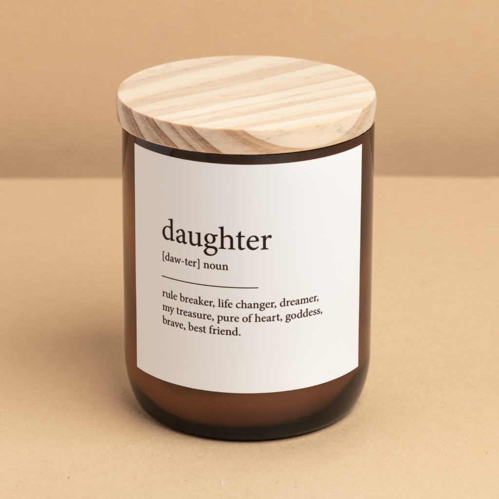 'Daughter' | Dictionary Candle by The Commonfolk Collective. Australian Art Prints and Homewares. Green Door Decor. www.greendoordecor.com.au