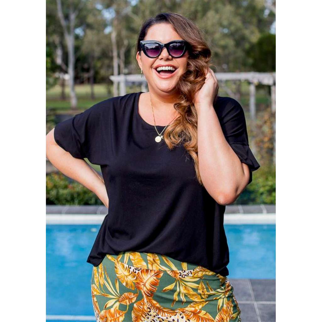 Demi Box Tee Black Lou Lou Australia Green Door Decor Fashion