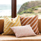 Dina Stripe Tan Pink Cushion | 60cm by Bonnie & Neil. Australian Art Prints and Homewares. Green Door Decor. www.greendoordecor.com.au