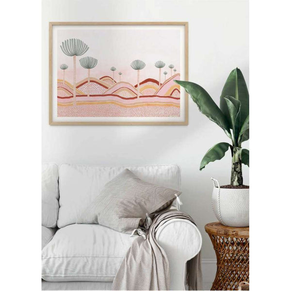 Dusty Pink Dunes Fine Art Print - framed - by Karina Jambrak. Australian Art Prints. Green Door Decor. www.greendoordecor.com.au