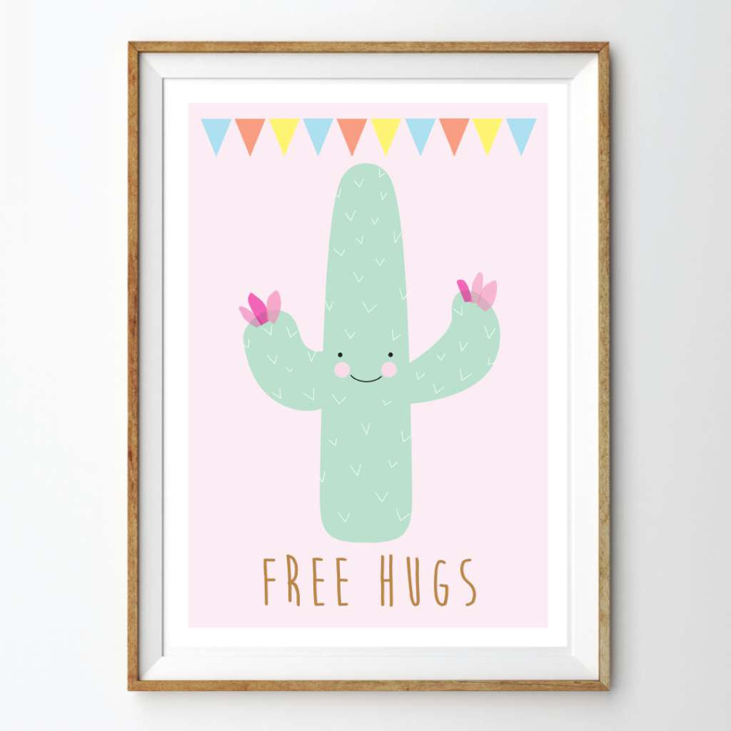 'Happy Cactus - Free Hugs' Print