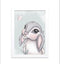 Freya Bunny - mint background framed, by Sailah Lane. Australian Art Prints. Green Door Decor.  www.greendoordecor.com.au