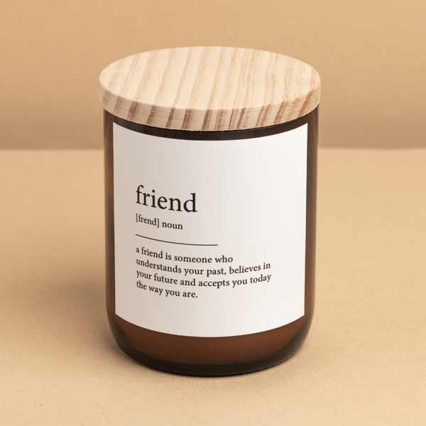 'Friend' | Dictionary Candle by The Commonfolk Collective. Australian Art Prints and Homewares. Green Door Decor. www.greendoordecor.com.au