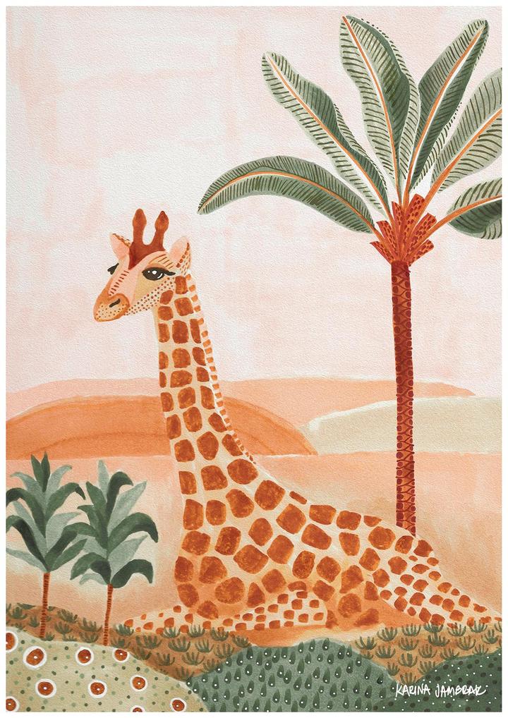 Gigi the Giraffe Fine Art Print - unframed - by Karina Jambrak. Australian Art Prints. Green Door Decor. www.greendoordecor.com.au