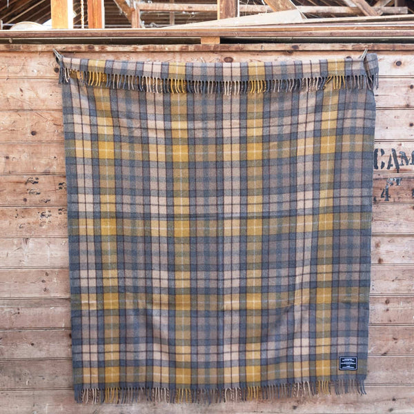 Recycled Wool Scottish Tartan Blanket | Gold by The Grampians Goods Co. Australian Art Prints and Homewares. Green Door Decor. www.greendoordecor.com.au