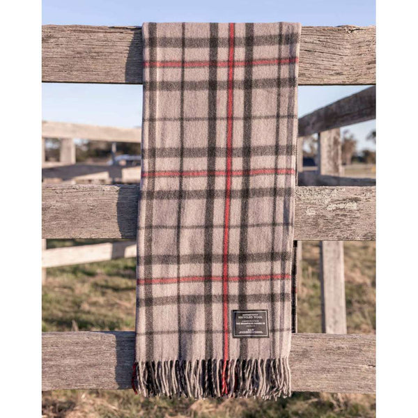Recycled Wool Scottish Tartan Blanket | Grey by The Grampians Goods Co. Australian Art Prints and Homewares. Green Door Decor. www.greendoordecor.com.au