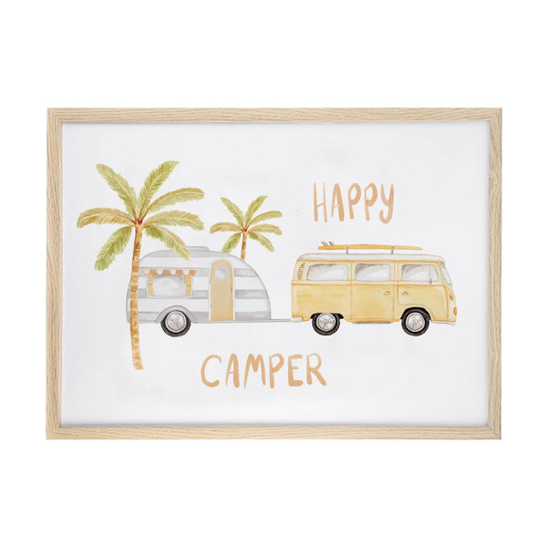 Happy Camper - Grey print by Sailah Lane. Australian Art Prints and Homewares. Green Door Decor. www.greendoordecor.com.au