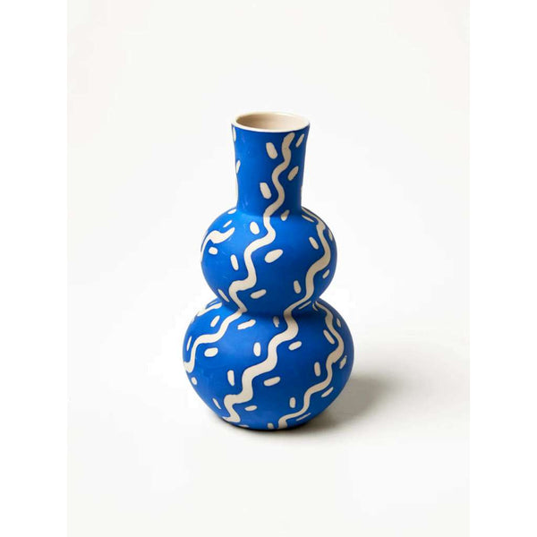 Happy Vase |  Tracks Blue by Jones and Co. Australian Art Prints and Homewares. Green Door Decor. www.greendoordecor.com.au