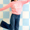 'Hey Hello' Sweater | Pink by Castle and Things. Australian Art Prints and Homewares. Green Door Decor. www.greendoordecor.com.au