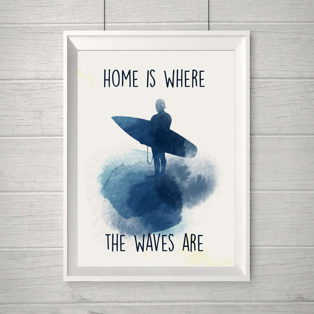 Home Is Where The Waves Are, by Susan Kerian Fashion Illustrator. Australian Art Prints. Green Door Decor. www.greendoordecor.com.au
