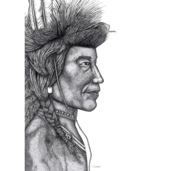 Indian Chief Greeting Card by Dots by Donna. Australian Art Prints and Homewares. Green Door Decor. www.greendoordecor.com.au