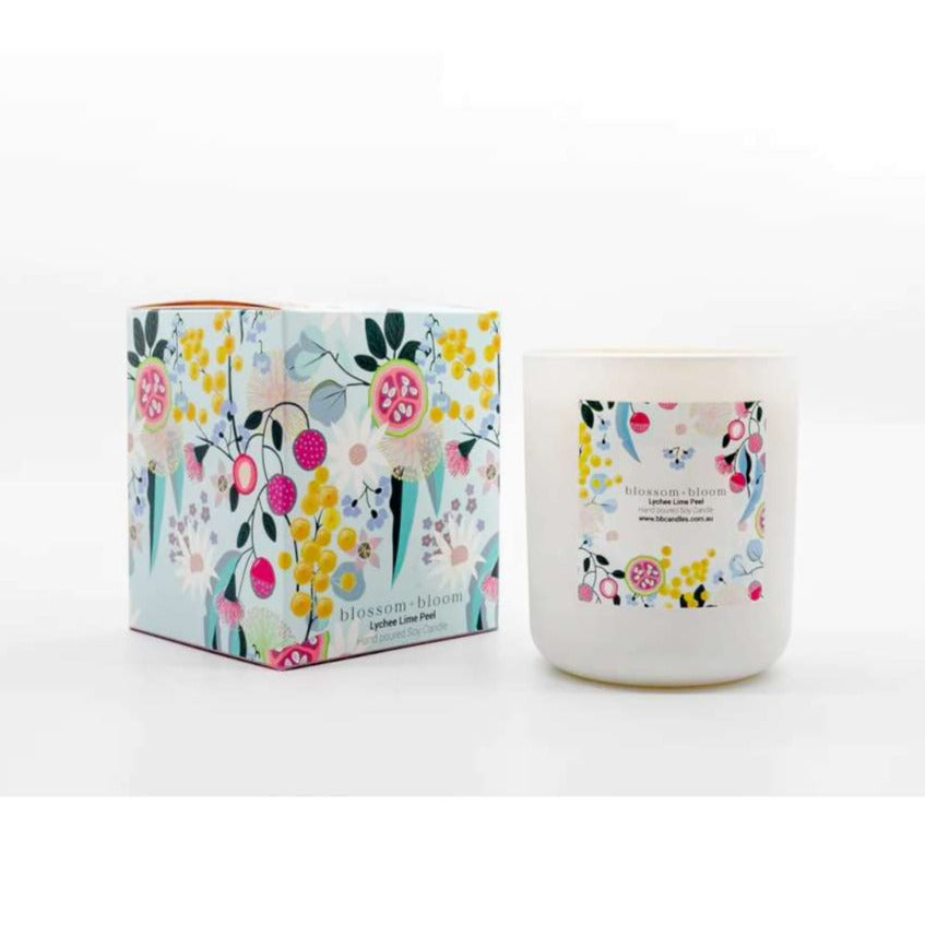 Large Candle | Lychee Lime Peel by Blossom + Bloom. Australian Art Prints and Homewares. Green Door Decor. www.greendoordecor.com.au