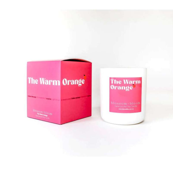 Large Candle | The Warm Orange by Blossom + Bloom. Australian Art Prints and Homewares. Green Door Decor. www.greendoordecor.com.au