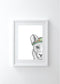 Lenny the Lion Cub with Foliage Crown white frame, by Dots by Donna. Australian Art Prints. Green Door Decor. www.greendoordecor.com.au