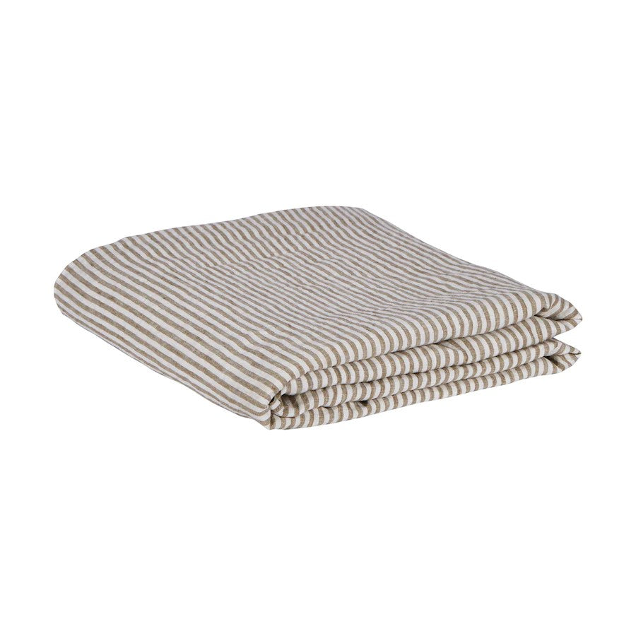 Linen Fitted Sheet King | Moss Stripe by Sage and Clare. Australian Art Prints and Homewares. Green Door Decor. www.greendoordecor.com.au