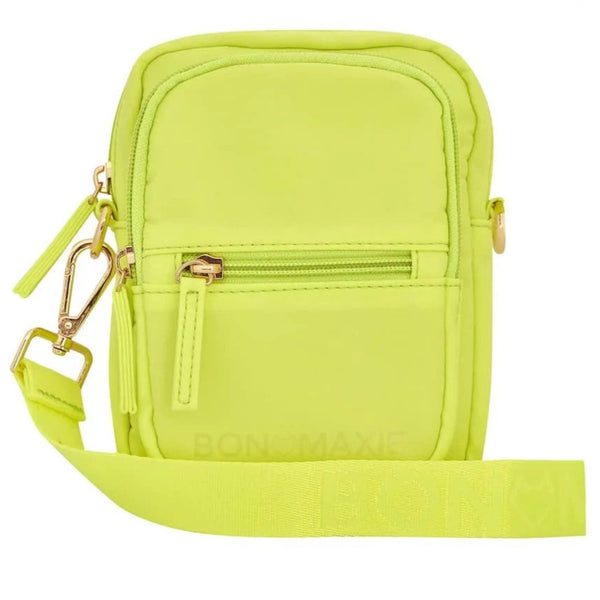 Mini Go! Crossbody Bag | Neon Yellow by Bon Maxie. Australian Art Prints and Homewares. Green Door Decor. www.greendoordecor.com.au