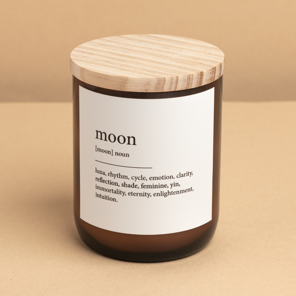 'Moon' | Dictionary Candle by The Commonfolk Collective. Australian Art Prints and Homewares. Green Door Decor. www.greendoordecor.com.au