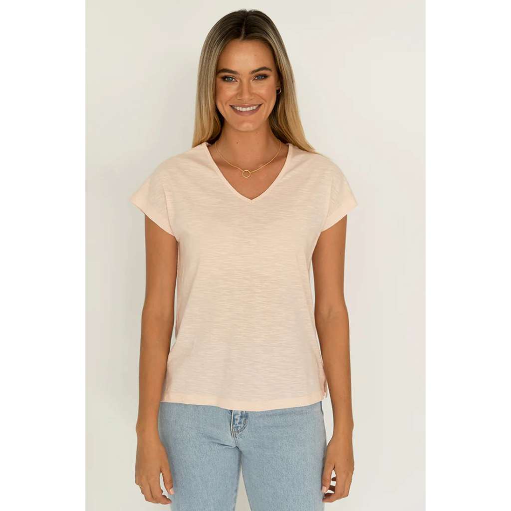 Must Have V-Neck | Soft Pink by Humidity Lifestyle. Australian Art Prints and Homewares. Green Door Decor. www.greendoordecor.com.au