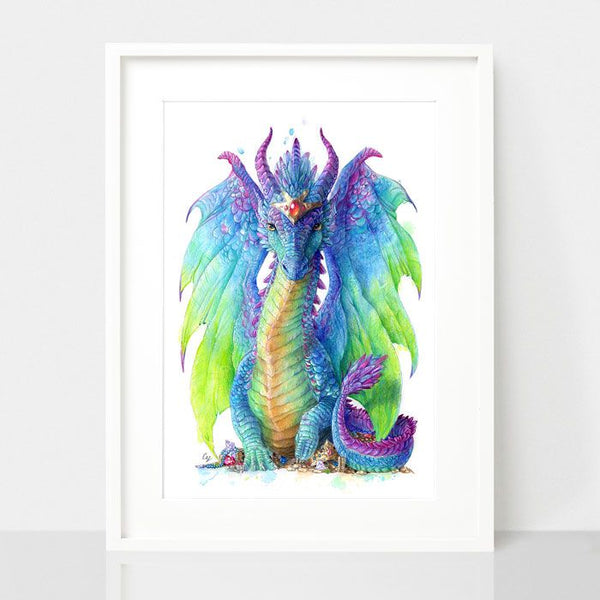 Mystic Dragon print, by Earthdrawn Studio. Australian Art Prints. Green Door Decor.  www.greendoordecor.com.au