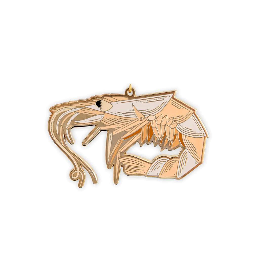 Prawn | Fine Enamel Christmas Ornament by Bespoke Letterpress. Australian Art Prints and Homewares. Green Door Decor. www.greendoordecor.com.au