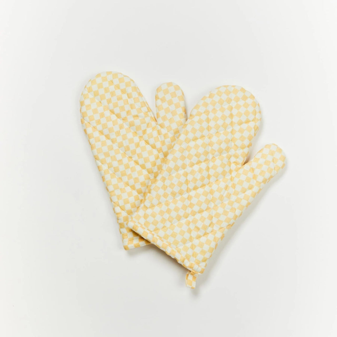 Oven Gloves (Set of 2) | Tiny Checkers Peach by Bonnie and Neil. Australian Art Prints and Homewares. Green Door Decor. www.greendoordecor.com.au