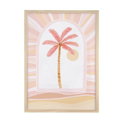 Palm Trees - Pink print framed, by Sailah Lane. Australian Art Prints. Green Door Decor. www.greendoordecor.com.au
