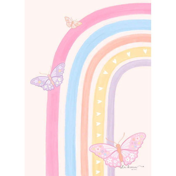 Butterfly Rainbow - Pastel print by Isla Dream. Australian Art Prints and Homewares. Green Door Decor. www.greendoordecor.com.au