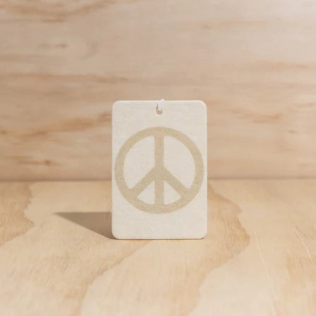 Peace Sign - Oatmeal | Air Freshener by The Commonfolk Collective. Australian Art Prints and Homewares. Green Door Decor. www.greendoordecor.com.au