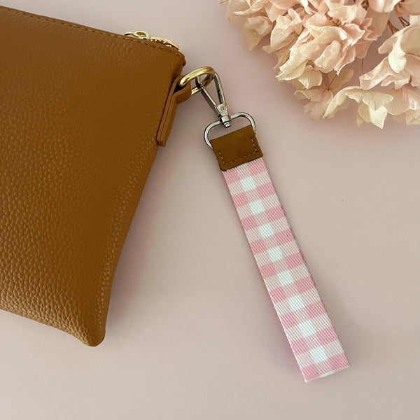 Pink Gingham Wristlet by Daisy Lane Gift Co. Australian Art Prints and Homewares. Green Door Decor. www.greendoordecor.com.au