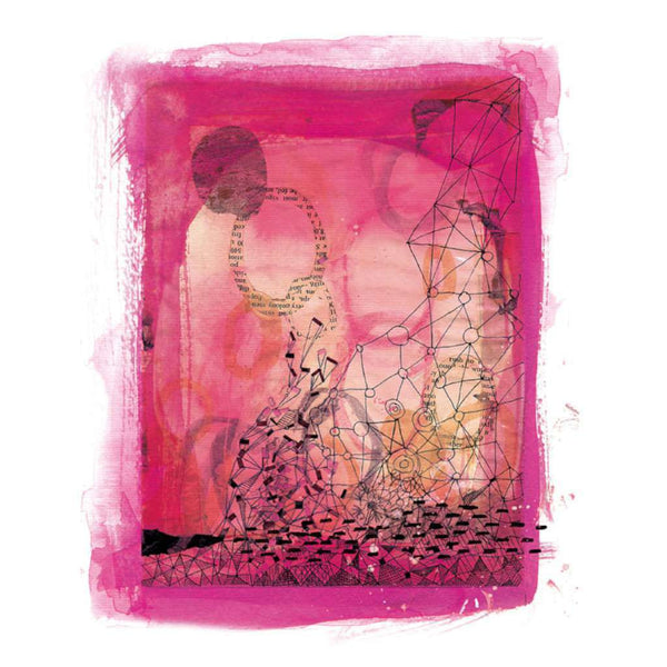 Pink Collage Print - unframed - by Paula Mills Art. Australian Art Prints. Green Door Decor. www.greendoordecor.com.au