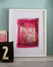 Pink Collage Print - framed - by Paula Mills Art. Australian Art Prints. Green Door Decor. www.greendoordecor.com.au