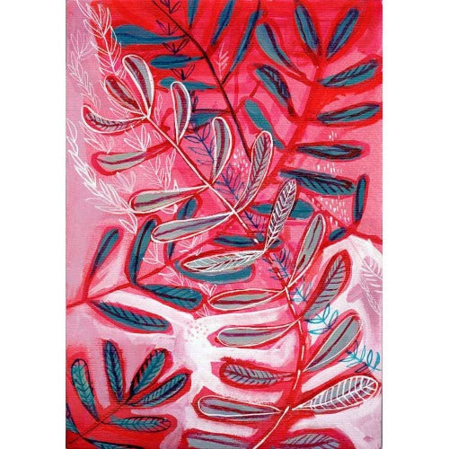 Pink & Red Botanical Study No. 2 Print - unframed - by Paula Mills Art. Australian Art Prints. Green Door Decor. www.greendoordecor.com.au