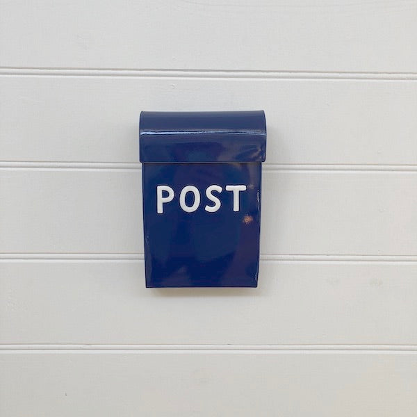 Navy Post Box Small by Carnival Homewares. Australian Art Prints and Homewares. Green Door Decor. www.greendoordecor.com.au