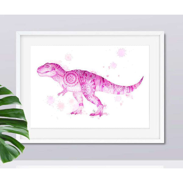 Framed - Prada the T-Rex by Earthdrawn Studio. Australian Art Prints and Homewares. Green Door Decor. www.greendoordecor.com.au