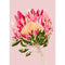 Protea Party (Pink) by Grotti Lotti. Australian Art Prints. Green Door Decor.  www.greendoordecor.com.au