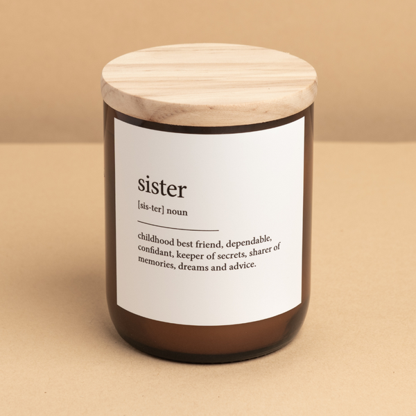 'Sister' | Dictionary Candle by The Commonfolk Collective. Australian Art Prints and Homewares. Green Door Decor. www.greendoordecor.com.au