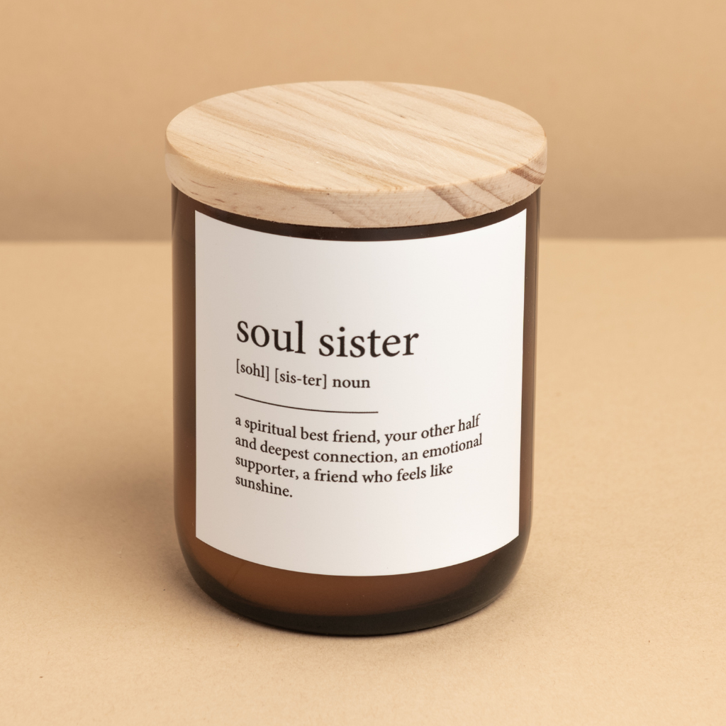 'Soul Sister' | Dictionary Candle by The Commonfolk Collective. Australian Art Prints and Homewares. Green Door Decor. www.greendoordecor.com.au