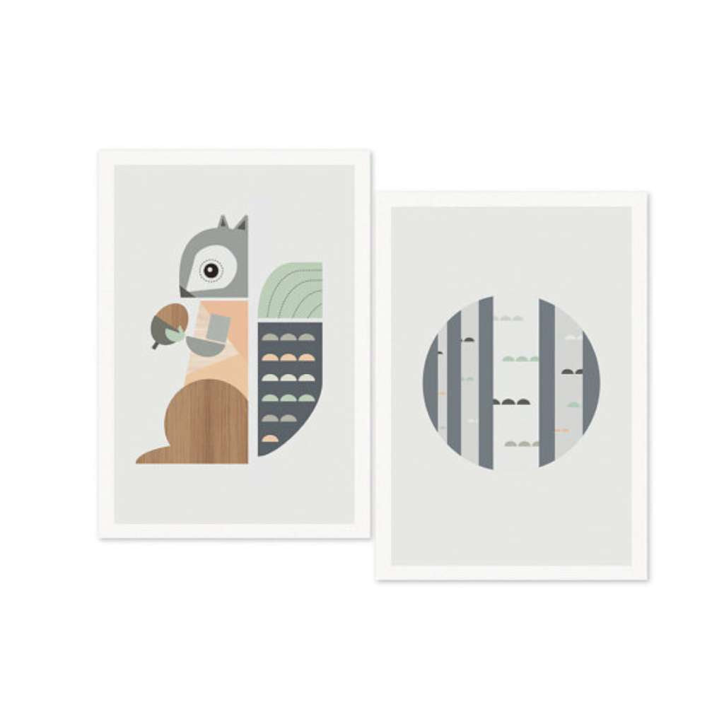 Squirrel and Trees Set