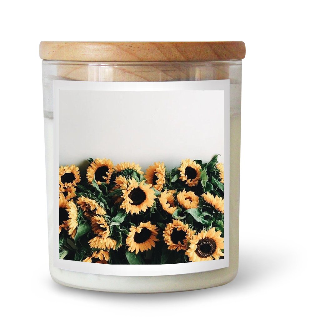 Sunflowers Candle by The Commonfolk Collective. Australian Art Prints and Homewares. Green Door Decor. www.greendoordecor.com.au