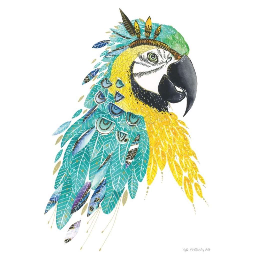 Tango the Amazonian Macaw Print by Kylie Ferriday. Australian Art Prints and Homewares. Green Door Decor. www.greendoordecor.com.au