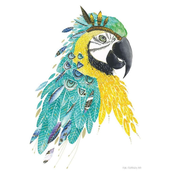 Tango the Amazonian Macaw Print by Kylie Ferriday. Australian Art Prints and Homewares. Green Door Decor. www.greendoordecor.com.au