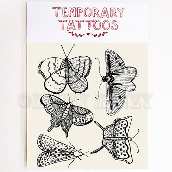 Butterflies Temporary Tattoos by Missy Minzy. Australian Art Prints and Homewares. Green Door Decor. www.greendoordecor.com.au