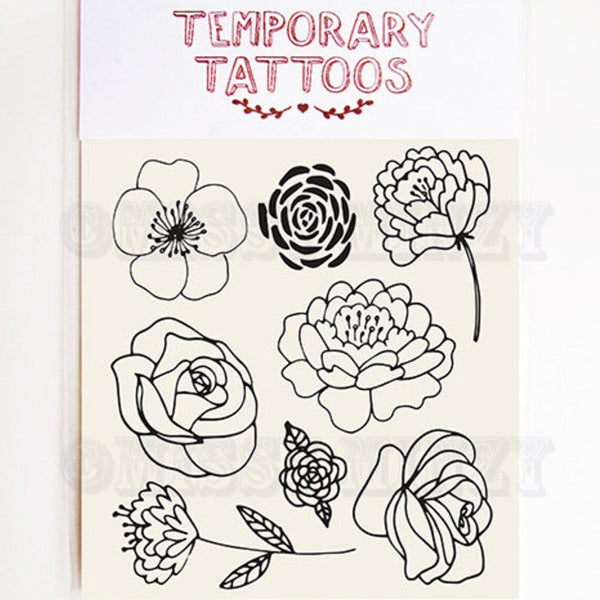 Flowers Temporary Tattoos by Missy Minzy. Australian Art Prints and Homewares. Green Door Decor. www.greendoordecor.com.au