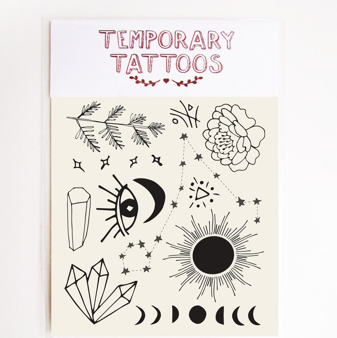 Sun and Moon Temporary Tattoos by Missy Minzy. Australian Art Prints and Homewares. Green Door Decor. www.greendoordecor.com.au